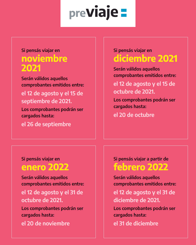 Calendario Previaje